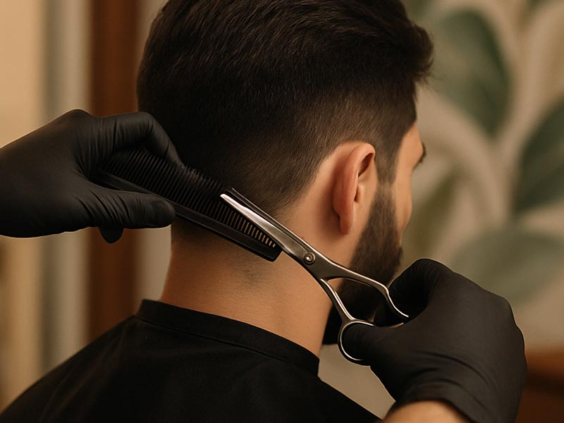 Taglio uomo al salone ElleD. Parrucchieri a Fregene